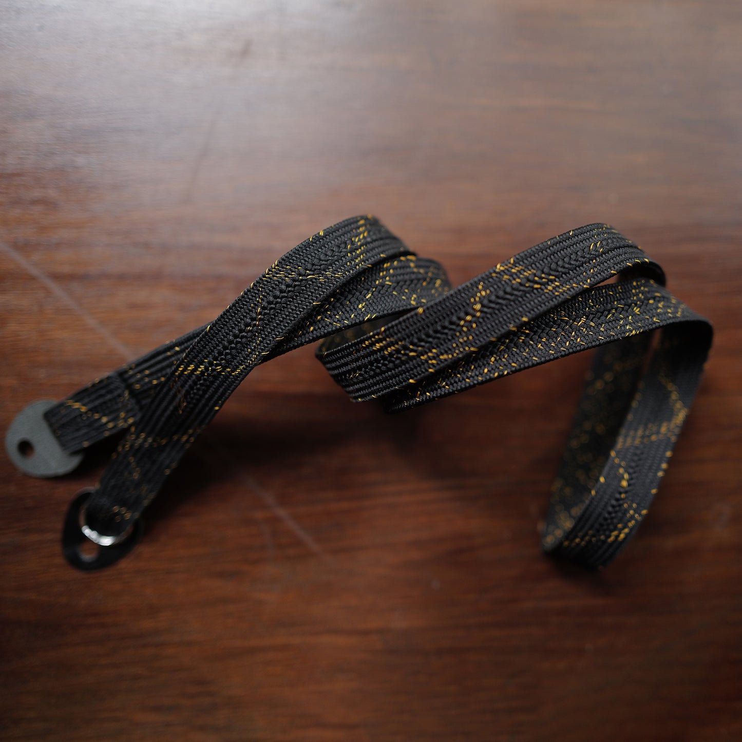 [Made-to-order]Brass-finished vintage-style black paint/ Katana Dragon Camera Strap / Hand braiding Silk Kumihimo