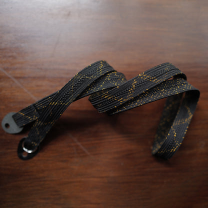 [Made-to-order]Brass-finished vintage-style black paint/ Katana Dragon Camera Strap / Hand braiding Silk Kumihimo
