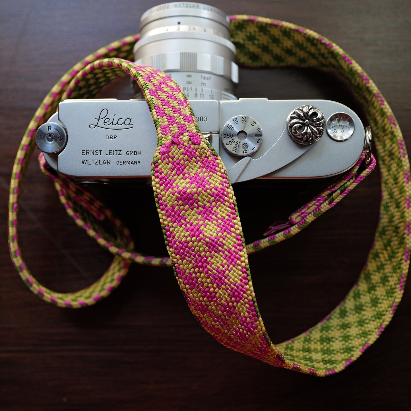 [Made-to-order]  Dancing Peony Camera Strap / 相撲 Sumo collection / Hand braiding Silk Kumihimo