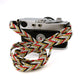 [Ready-made] Camera Strap / Hand braiding Silk Kumihimo/ Grey, Red, Brass colors/ 124cm
