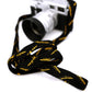 [Ready-made] Camera Strap / Hand braiding Silk Kumihimo/ Brack and Gold / -140cm
