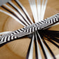 [Ready-made] Camera Strap / Hand braiding Silk Kumihimo/ Brack fig and white  / 130cm