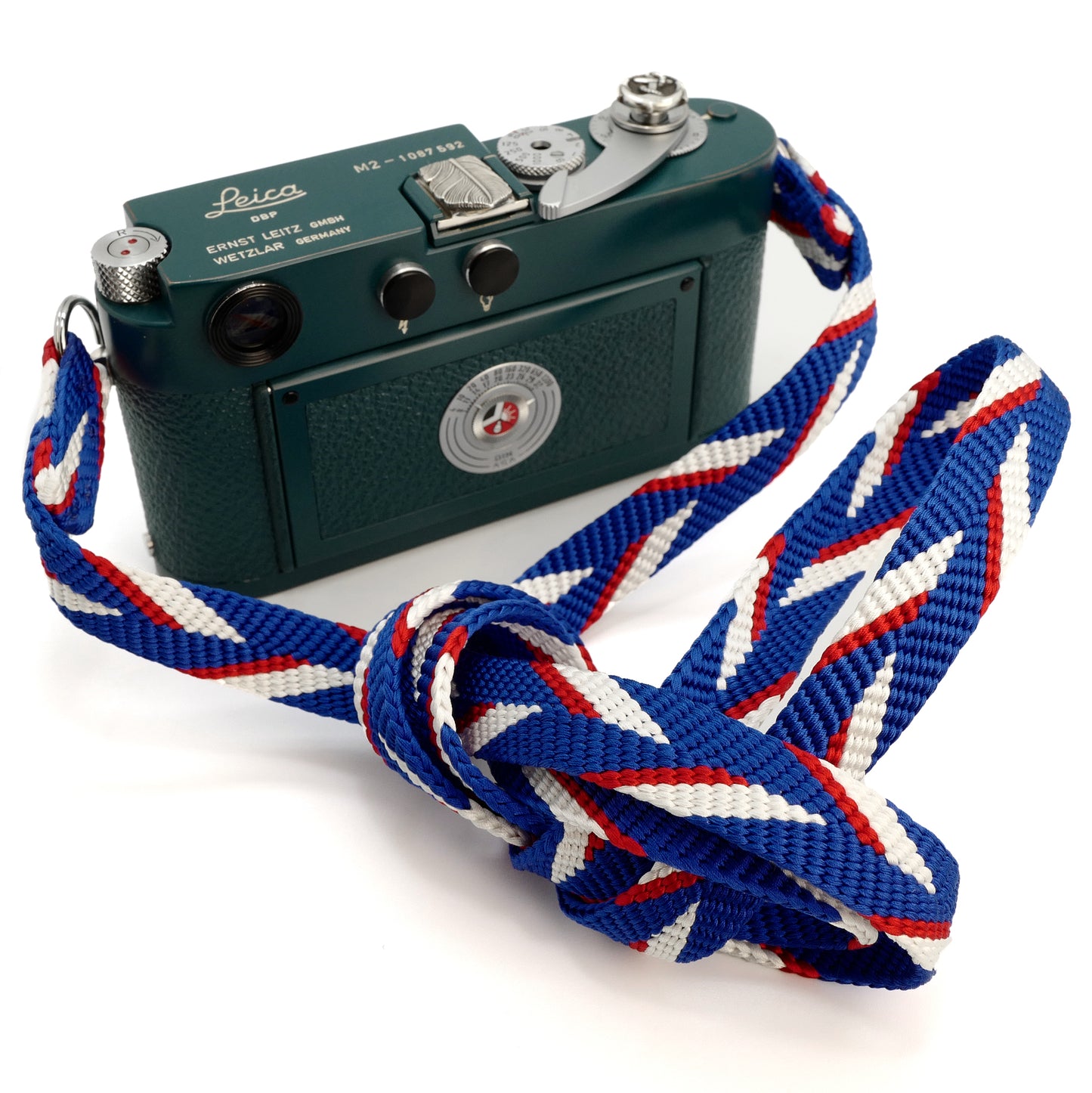 [Made-to-order]Tricolor Camera Strap / Hand braiding Silk Kumihimo/ Blue, White and Red