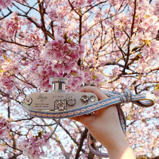 [Made-to-order] Sakura Cherry blossoms Camera Strap / Hand braiding Silk Kumihimo