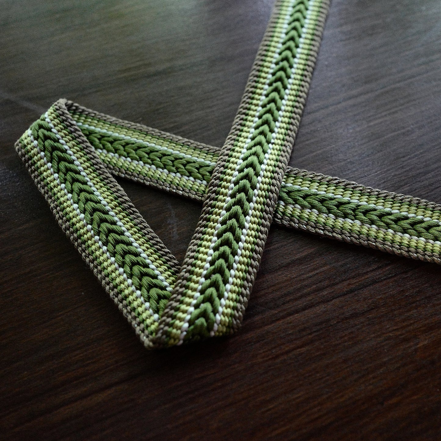 [Made-to-order] Safari Camera Strap / Hand braiding Silk Kumihimo / Green