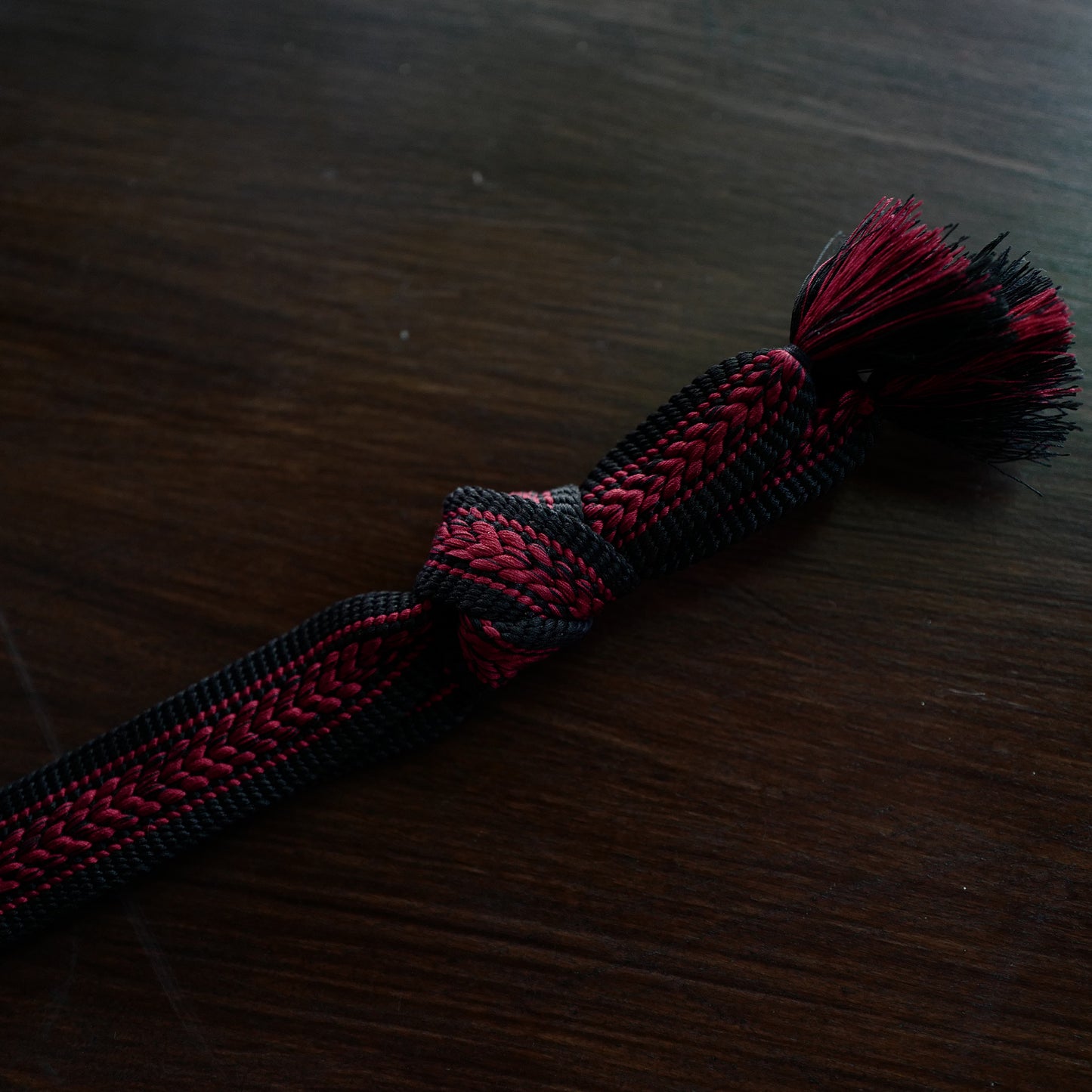 [Made-to-order]  "結 Musubi" Camera Hand Strap / Hand braiding Silk Kumihimo / Red Fuji 赤富士