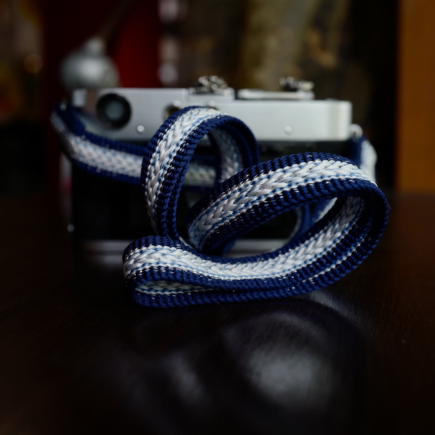 [Made-to-order] Mt.Fuji 富士山 Camera Strap / Hand braiding Silk Kumihimo / Blue and white