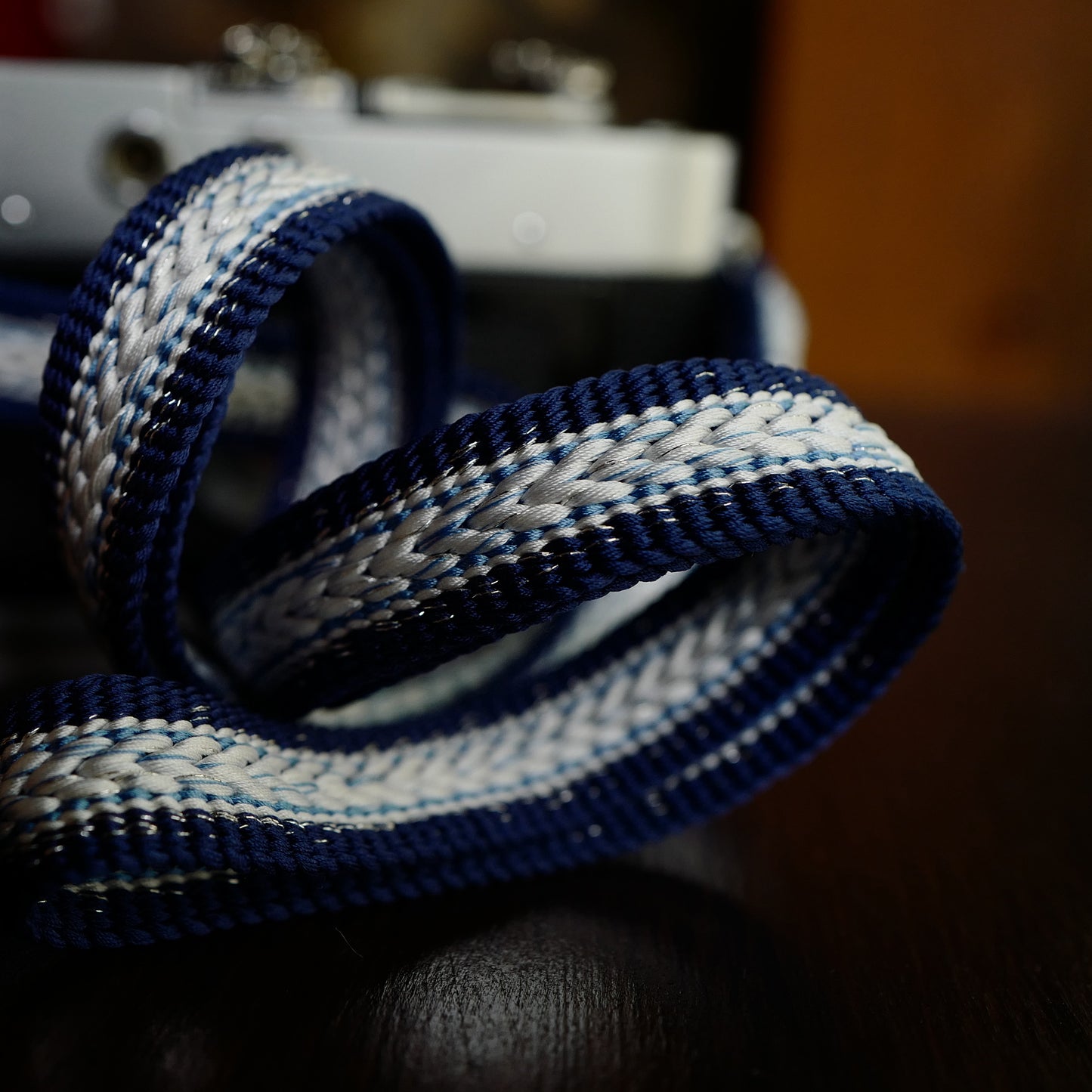 [Made-to-order] Mt.Fuji 富士山 Camera Strap / Hand braiding Silk Kumihimo / Blue and white